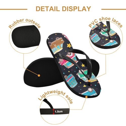 Womens Flip Flops Cartoon Car CuteNon-Slip Casual Beach Slippers Rubber Sandals214B32422