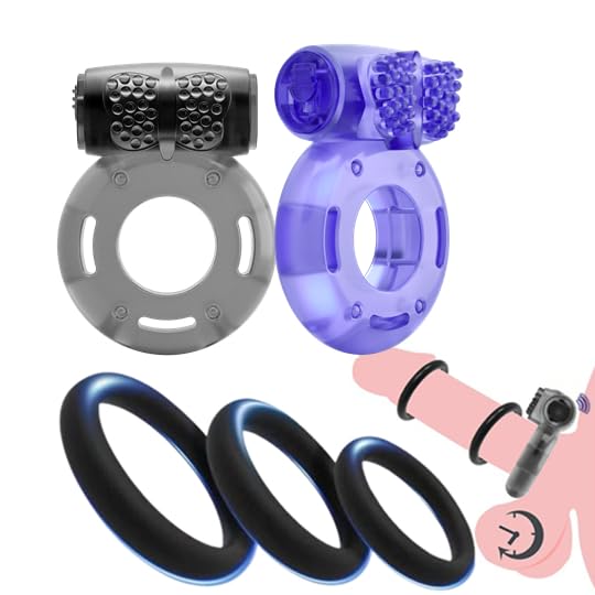 5Pcs Vibrating Cock Ring Sex Toys Penis Rings Cockring Clitoral Vibrator Penis Sleeve Couple Vibrator Erection Enhancing Sexual