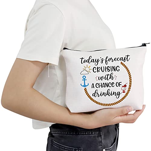 Cruise Themed Gift Cruise Boat Cocktails Friends Groups Cruise Cosmetic Bag Girls Weekend Gift (Today's Forecast UK) - Image 4