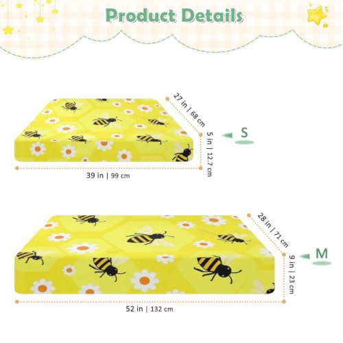 Housse de matelas imperméable bébé lit 132 x 71 cm abeille - 4