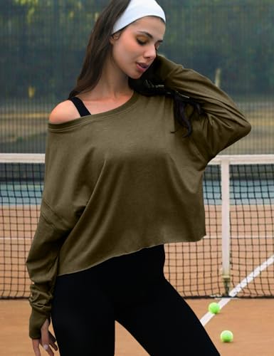 Image of UNIANKIYA Open Back Workout Tops for Women Long Sleeve Cropped Athletic Clothes Gym Running Yoga Low Impact Sports T Shirts