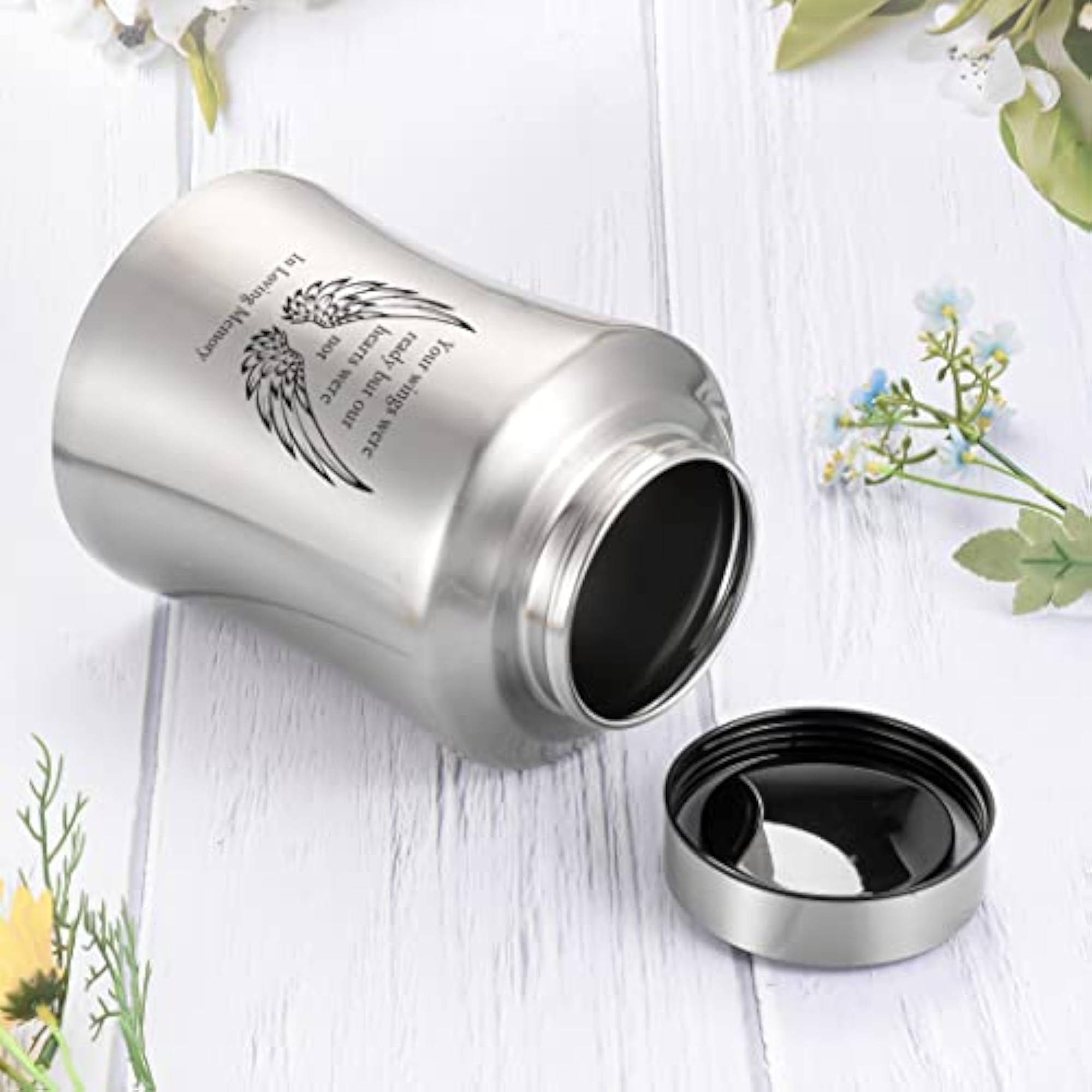 Large Stainless Steel Cremation Urn for Human Ashes, Decorative