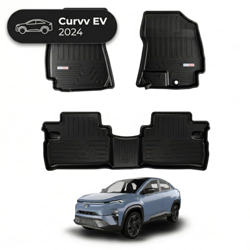 Image of Curvv EV TPE Car Mats - All Weather Resistant Car Floor Mats | Anti Slip Full Coverage 3D Car Foot Mat | Waterproof Durable | Easy to Clean & Dust Free - Curvv EV (2024)