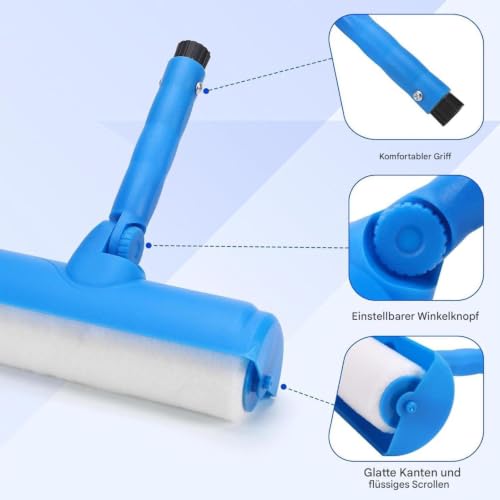 Rodillo de pintura de pared ajustable con proteccion contra salpicaduras para cocina 8