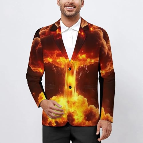 Nuclear Bomb Blast Mushroom Cloud Men's Blazer Printed Button Suit Jacket Slim Sport Coat Blazers2