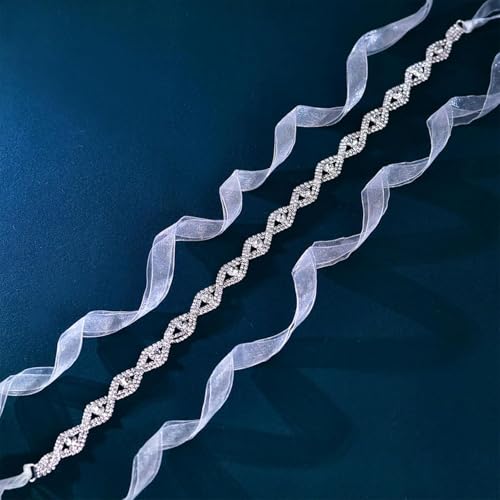 Elegant Crystal Bridal Waist Belt, Handcrafted Rhinestone Ribbon for Women's Wedding4