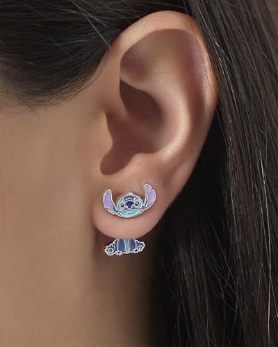 Disney Lilo and Stitch Jewelry, Blue Enamel Stitch Stud Earrings - Officially Licensed4