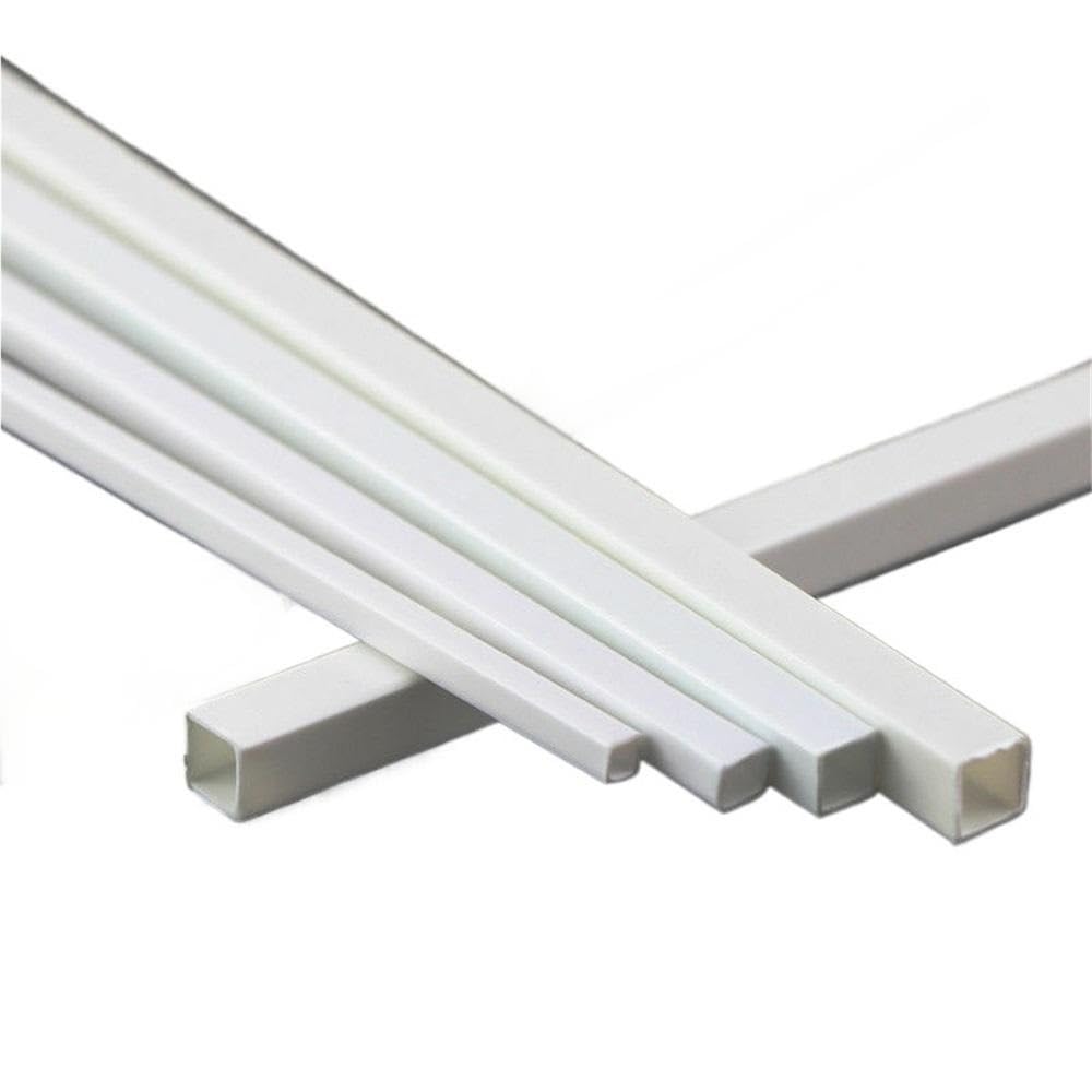 Tubo di plastica fai da te Tubi quadrati in plastica ABS, tubi lunghezza 250/500 mm, in bianca for connettori modello 10 pezzi(500MM*5MM)