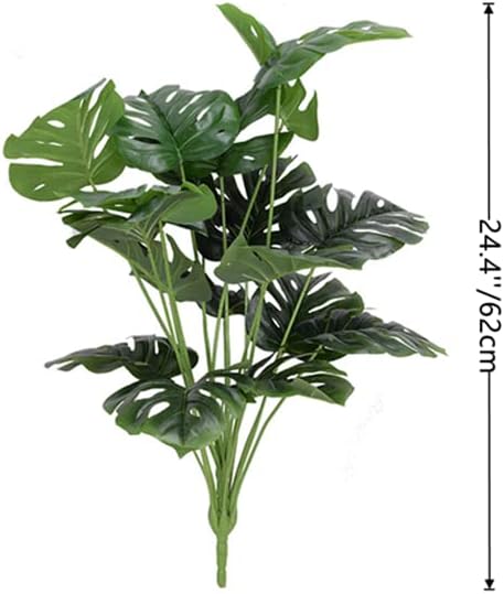 Miniatura 2 de Plantas de palma artificiales de 24.4 pulgadas, palmera falsa, plantas tropicales de selva, plantas tropicales grandes de hojas verdes, plantas de