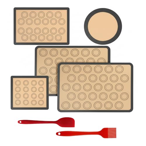 La Mejor Selección de Tapetes para hornear , listamos los 10 mejores. 43 7PCS Tapete de Silicona para Hornear, Tapete de Silicona Antiadherente Reutilizables para Hornear, 5 Tapetes para Hornear, 1 Raspador de Silicona, 1 Cepillos de Silicona, Sin BPA...