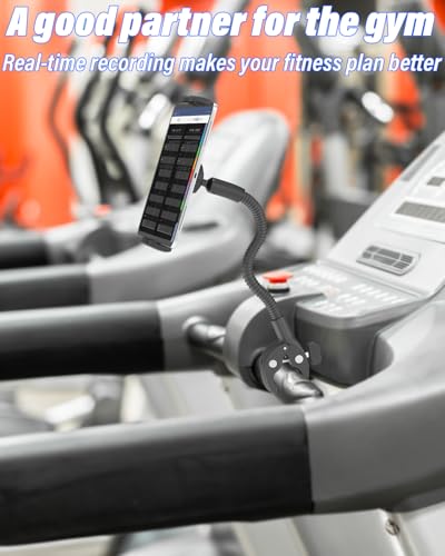 LYFPOOM Laufband Tablet Halterung, Schwanenhals Heimtrainer Tablet Halter - [Super Stabil], Spinning Innen Laufband Halter, für 4-12,9 Zoll Handy & Tablet, iPad Pro/Air/Mini, Galaxy, iPhone