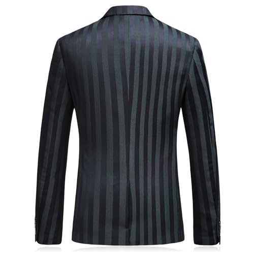 Men's Three Pieces Stripe Suit Single Breasted Button Casual Dinner Jacket Vest Pants2