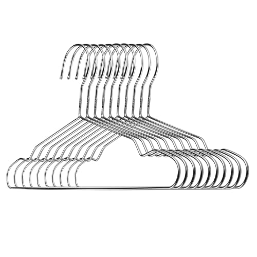LxsNyvantic Perchas Niños INOX 10 Piezas – SUS304 Antióxido, Antideslizantes Sin Marcas, Bordes Redondeados Seguros, Resistentes Y Duraderas para Armario