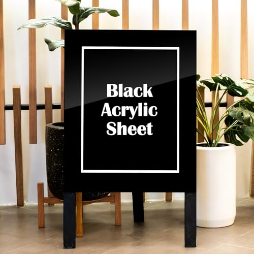 Image of Roowest 2 Pcs 18 x 24 Inch Acrylic Sheet 3 /16 inch Thick Acrylic Board Panel for Crafts Art Display Painting Shelf DIY Wedding Signs Cut to Size(Black)