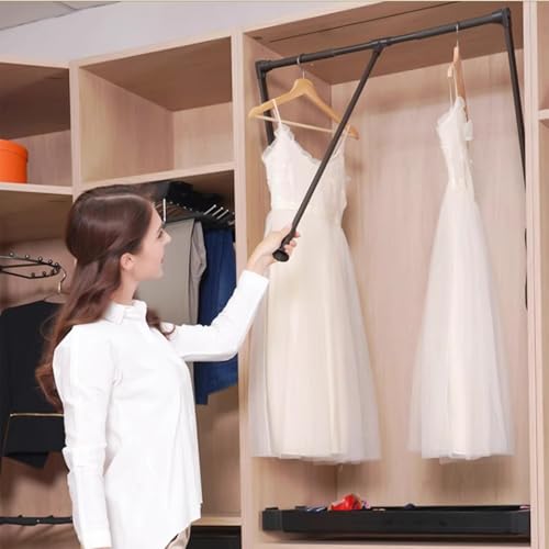 Tringle de placard réglable pour optimiser un dressing haut sans effort
