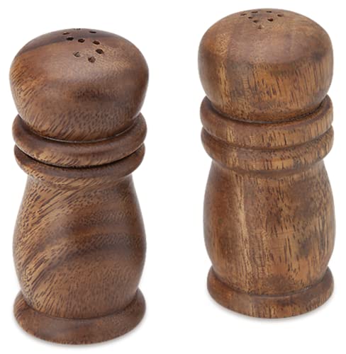 Dycica 31094 Acacia Wood Salt & Pepper Shakers 4 Inch Tall thumb #1