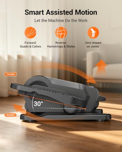 Image of Under Desk Elliptical Machine Seated Pedal Exerciser | Quiet Leg Exerciser While Sitting, Mini Portable Leg Exercise Machine with Remote, Adjustable 12-Speeds, Manual & Auto Mode