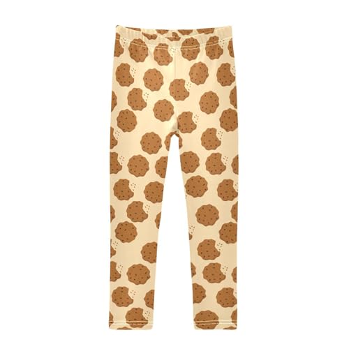Cookie Chocolate Chip Girls Leggings,Workout Leggings for Girls Toddler Athletic Leggings Size for 3-10T