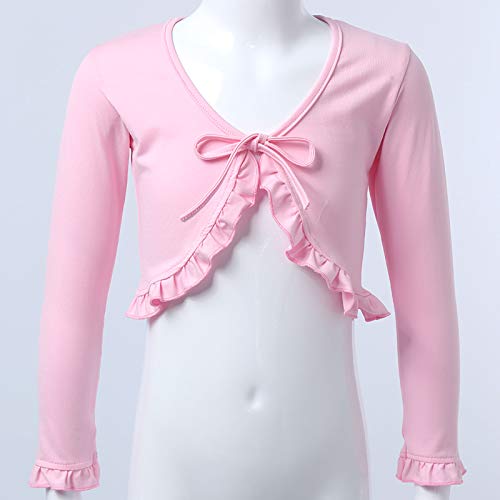 Kids Girls Classic Ballet Wrap Tops Long Sleeve Knit Bolero Cardigan Top Gymnastics Dance Shrug Cover Up3