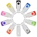 Enfain USB2.0 Flash Drive 32GB Memory Stick Thumb Drives Bulk, for Data Storage and Share, with 12 x White Labels ( 10 Assorted Colors, 10 Pack)