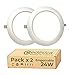 Pack X2 Lamparas de techo, Plafon Led techo, 24W 2800LM diámetro 230mm redondo empotrar downlight led techo Dormitorio, Salon, Pasillo, Cocinas Clase eficiencia energetica A++(4000K-Luz Blanca Neutra)