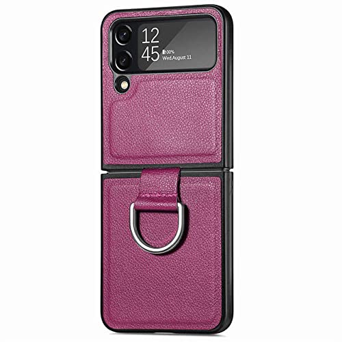 Coque Samsung Galaxy Z Flip 4 en cuir violet idéale pour le quotidien