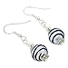 Glass Of Venice Murano Glass Antico Tesoro Balls Earrings - Striped Silver Blue