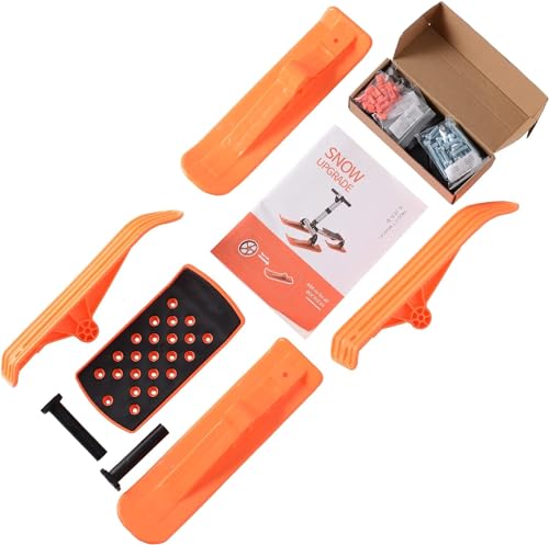 Ski Add-on Accessories Package Snow Upgrade Package Matched with S-kit/M-kit/L-kit/Go-Kart, Polymer Ski Material Supplied with 4 Orange Snowboard Accessories