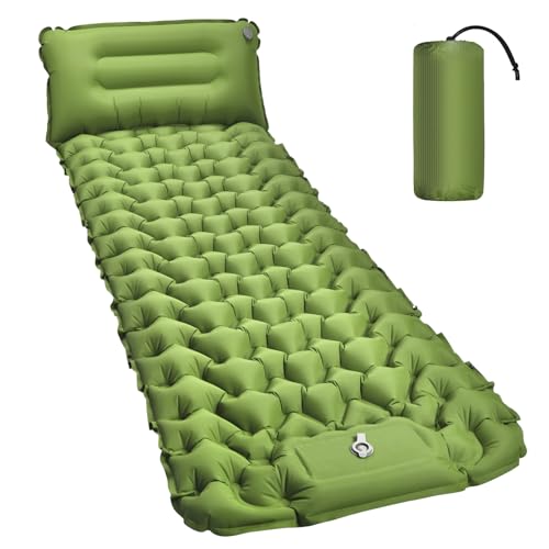 Amtake Isomatte Selbstaufblasend, 10CM Hoch Luftmatratze Camping Kleines Packmaß, Aufblasbare...