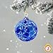 Totally Blown Glassworks Ornament, Handmade Blown Glass, Hanging Tree Holiday Décor, Sun Catcher, Witches Ball, Gazing Orb, Friendship Keepsake, Window Color. (Blue White Powder)
