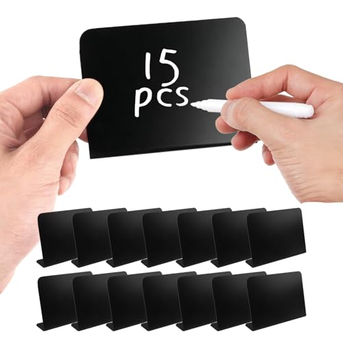 15 PCS Mini Chalkboard Signs Small Food Labels for Buffet PVC Price Tags