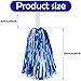Hooshing 24PCS Blue and White Pom Poms Cheerleading Metallic Foil Cheer Pompoms with Plastic Handles for Rooters Cheering Squad Team Spirit Sports