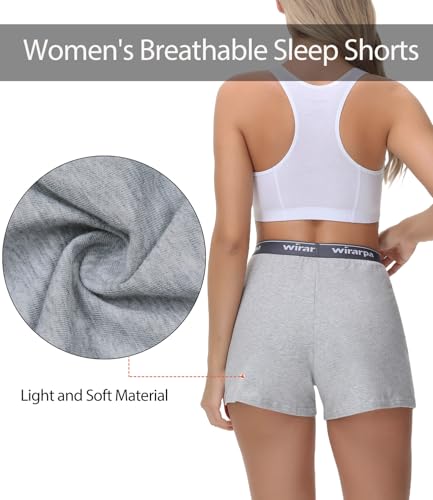 wirarpa Women's Cotton Sleep Shorts Comfywear Lounge Pajama Shorts 3 Pack4