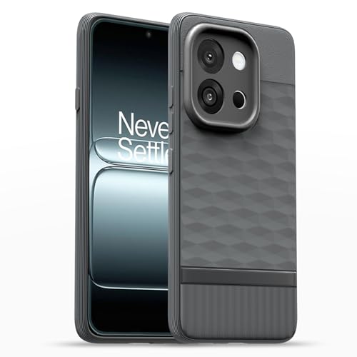 Image of Pikkme Back Cover for OnePlus 13S 5G Camera Protection 3D Hexa Cube Design Silicone Protective Bumper Case (Grey)
