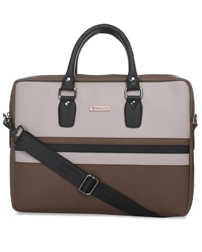 Image of Vaku Luxos MILAN 14 Inch Laptop Bag Leather Collection Messenger Organizer Shoulder Sling Office Bag for Men & Women With Adjustable Strap for Laptop and MacBook up to 14 inch