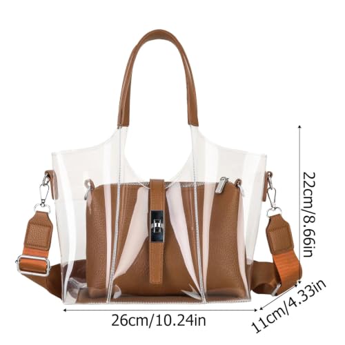 Bolsos transparentes tipo bandolera con monedero extraíble para mujer 2
