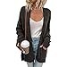 Herbst Und Winter Casual Fashion Damen V-Ausschnitt Einfarbig Langarm Twist Strick Strickjacke Lose Pullover Mittellange Taschenjacke Damen