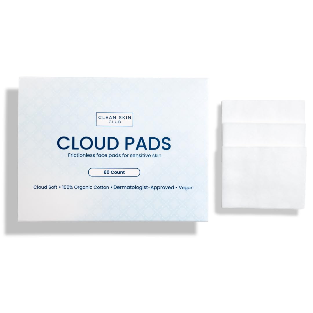 Clean Skin Club Cloud Pads, Ultra-Soft & Thick Face Pad...