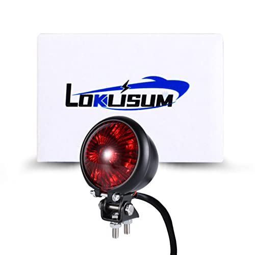 LOKLISUM Feu Arriere Led pour Moto Rouge Feu Stop Moto Compatible avec Street Bike Scooter Chopper Bobber Cafe Racer Cruiser quad CB1300 883