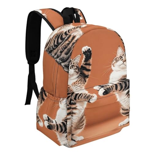 Backpack for Travel, Two Cats Dancing Print Print Modern Backpack Shoulder Bag2