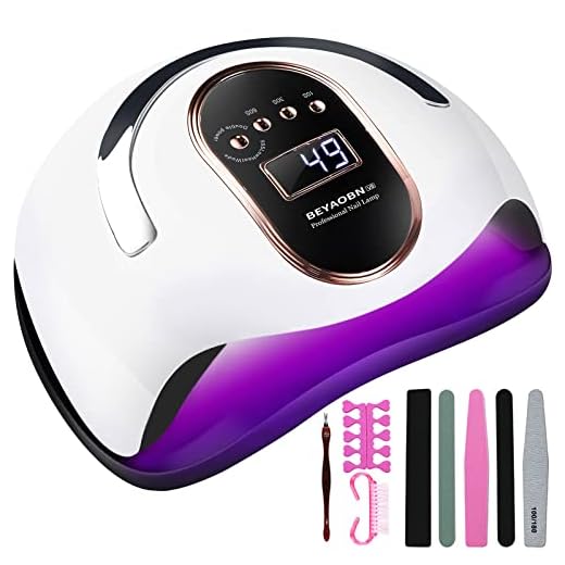 BEYAOBN Lampara LED Uñas 168W Profesional Secador de Uñas LED UV Lampara Uñas Gel Semipermanentes Maquina Uñas Luz Lamp con Sensor Automatico,4 Temporizadores Manicura/Pedicure Nail Art Hogar el Salón