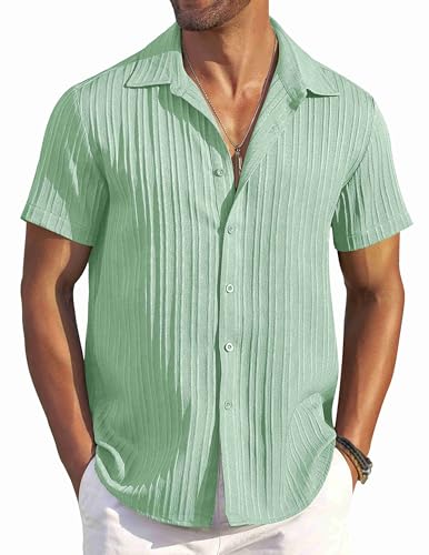 Chemises d'été pour la plage COOFANDY en maille texturée légère et fluide