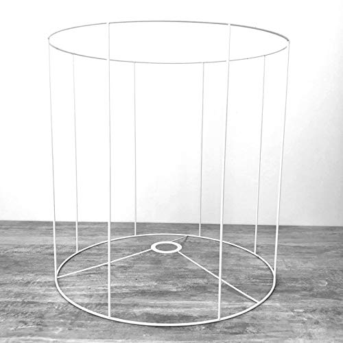 Grande Armature Ronde blanche pour Abat-jour, Hauteur et Diam. 40 cm, Diam. Douille E27, 38mm