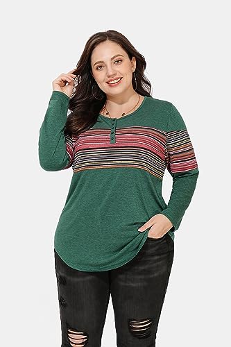 RITERA Womens Plus Size Top Long Sleeve Henley Shirt Fall Casual Pullover XL-5XL3