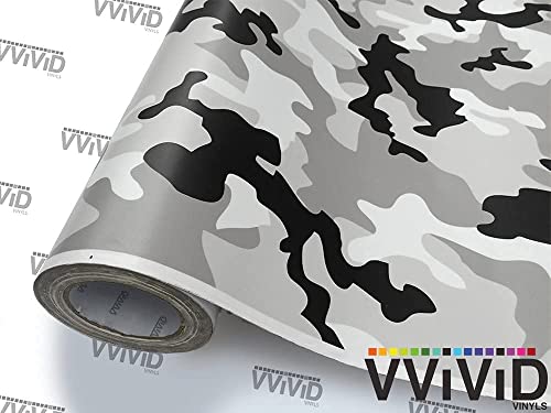 Image of VViViD Snow Camouflage Vinyl Car Wrap Adhesive DIY Air Release Roll (1ft x 5ft)