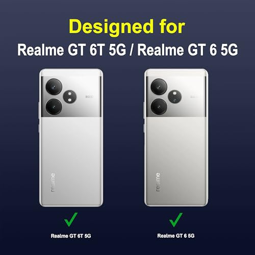 Image of KIVANO LUXE Compatible for Realme GT 6T 5G Luxury Handmade Leather Magnetic Flip Folio Case | Card Holder & Kickstand | Slim Protective Cover | Unisex - Black