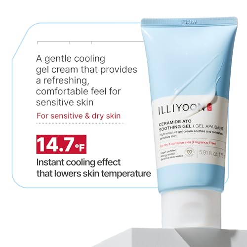 Image of Illiyoon Ceramide Ato Soothing Gel - Vegan Facial Moisturizer for All Skin types, 5.9 Fl Oz (175ml)