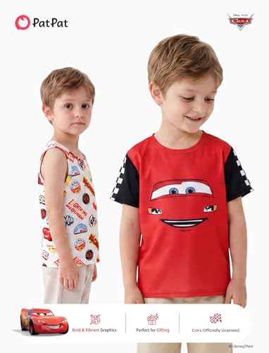 Image of Disney Marvel Spiderman Cars Stitch Star Wars Mickey Boy /Girl T-Shirt&Tank Top Set 2Pcs Short&Sleeveless Shirt Kid Cloth 2-9Y