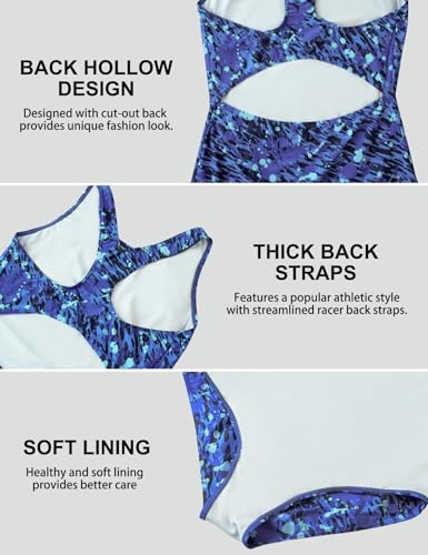 Image of Girls' Swimsuit One Piece Swimming Suits Flyback Swimwear for Practice