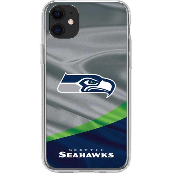 Skinit Clear Phone Case Compatible with iPhone 11 - Officially Licensed NFL Seattle Seahawks Design